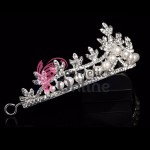 Coroana eleganta pentru mireasa CR011 Argintie cu cristale din sticla si perle Coroana eleganta pentru mireasa CR011 Argintie cu cristale din sticla si perle